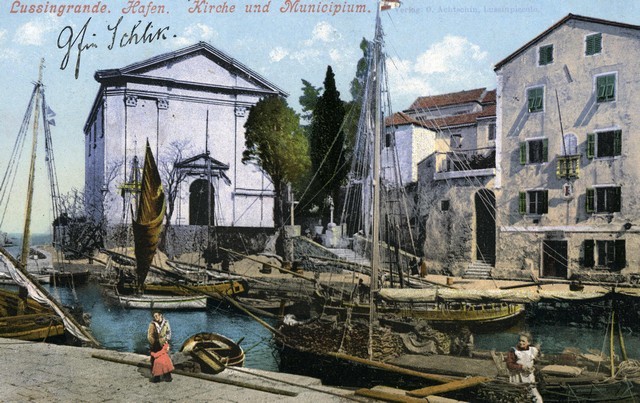lussingrande church harbor 1910.jpg